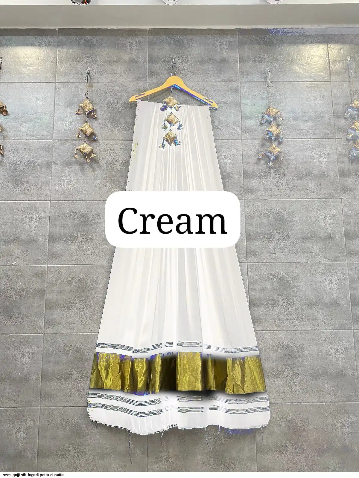 SEMI GAJJI SILK LAGADI PATTA DUPATTA 5