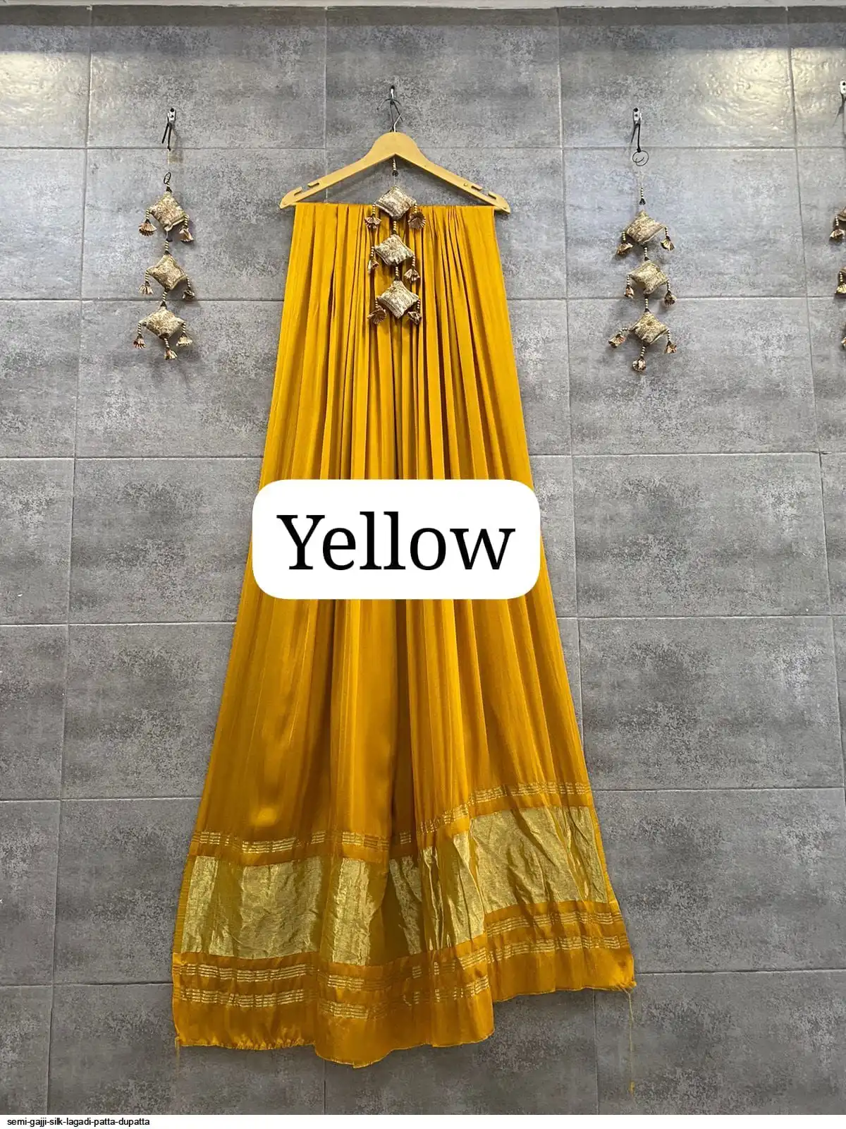 SEMI GAJJI SILK LAGADI PATTA DUPATTA 7