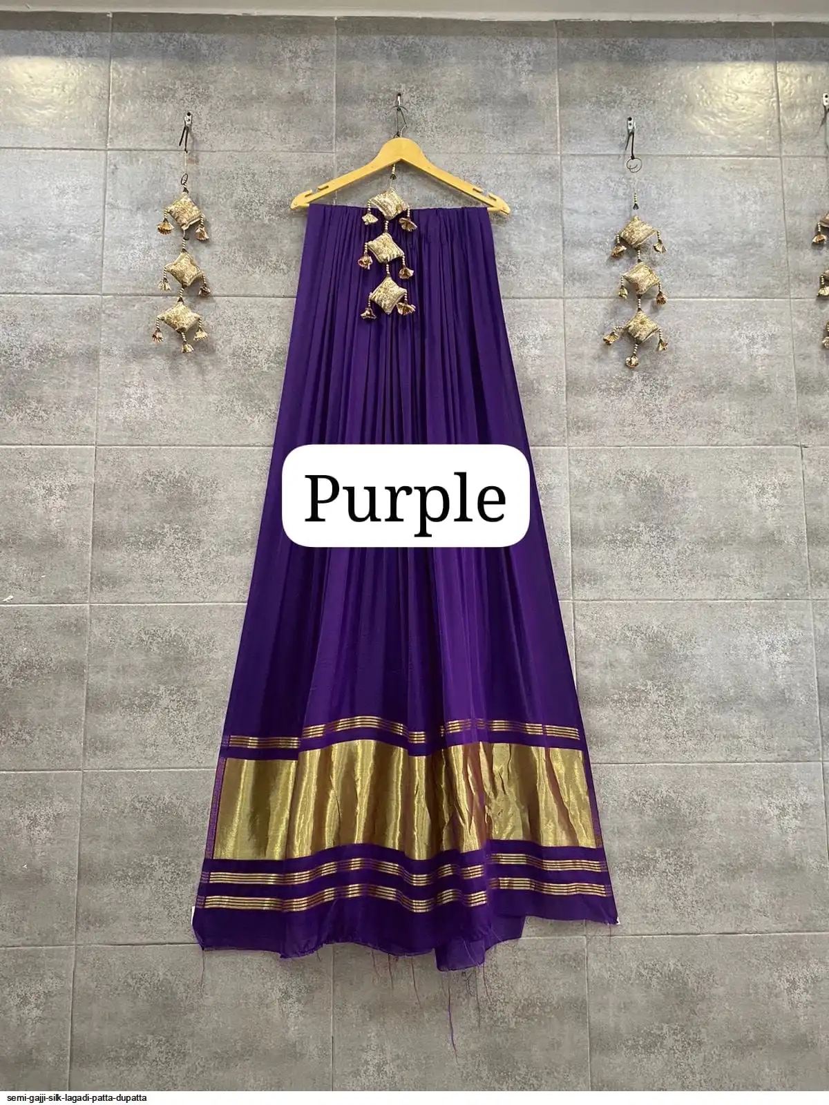 SEMI GAJJI SILK LAGADI PATTA DUPATTA 9