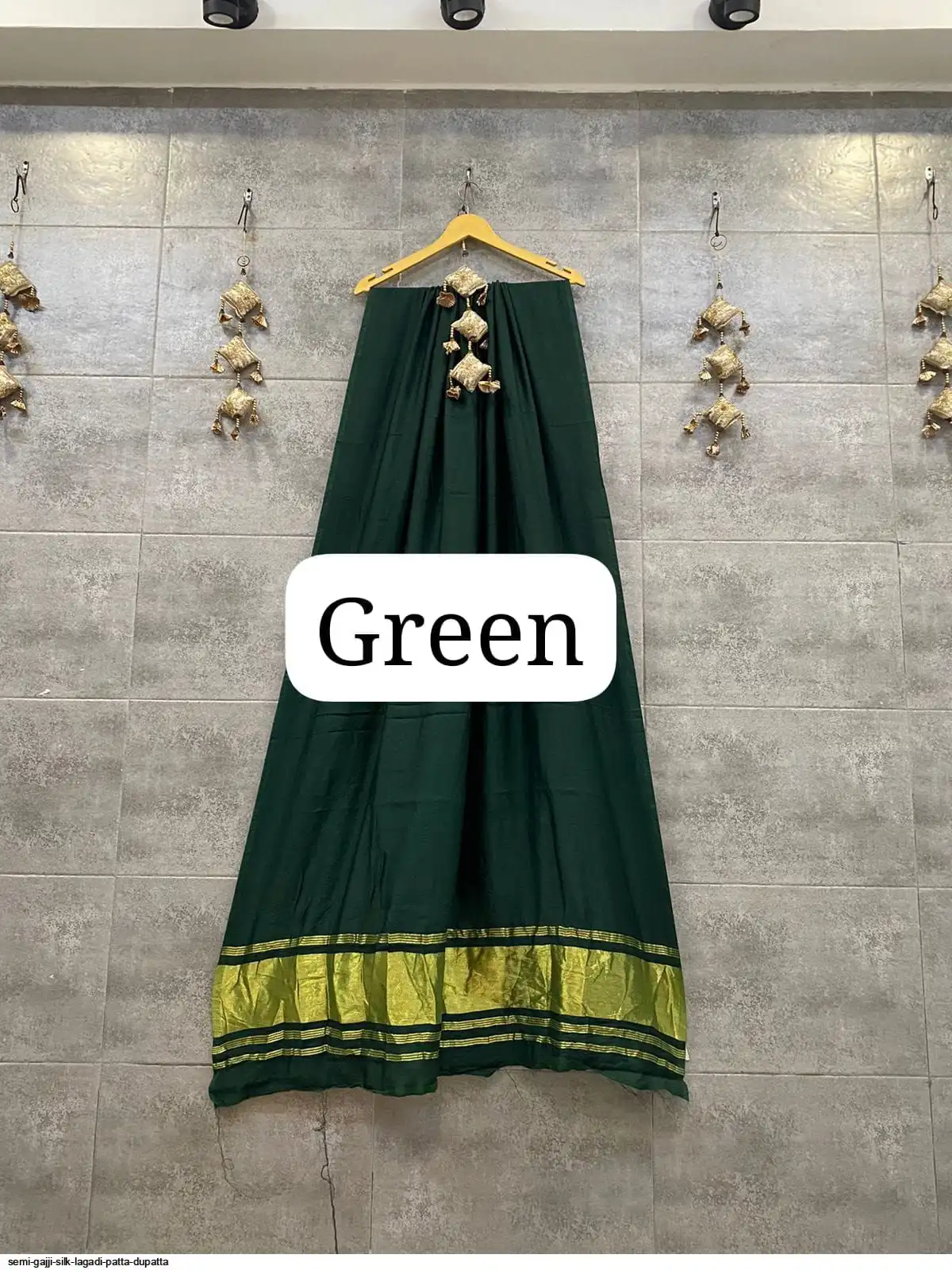 SEMI GAJJI SILK LAGADI PATTA DUPATTA 8