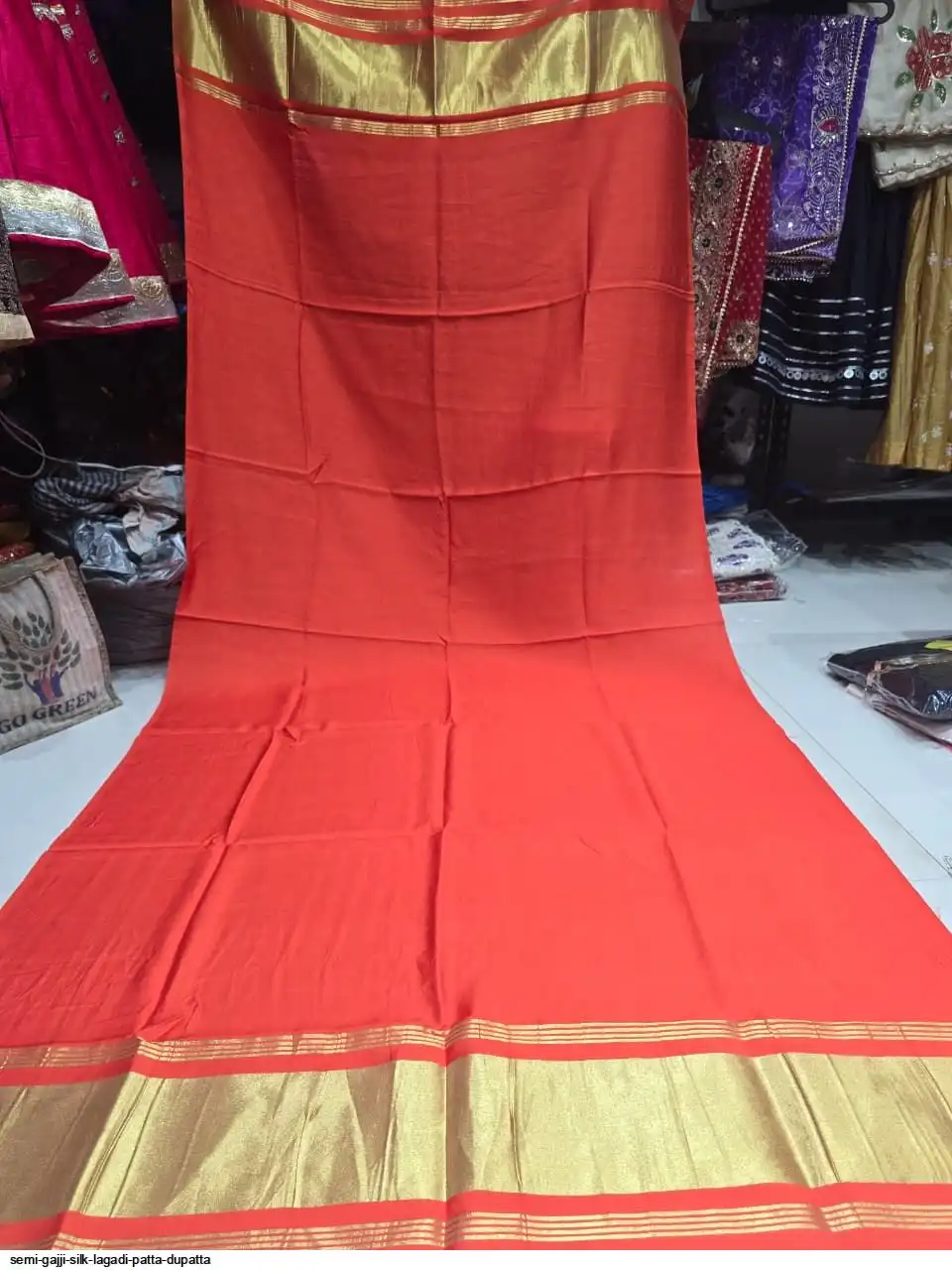 SEMI GAJJI SILK LAGADI PATTA DUPATTA 11