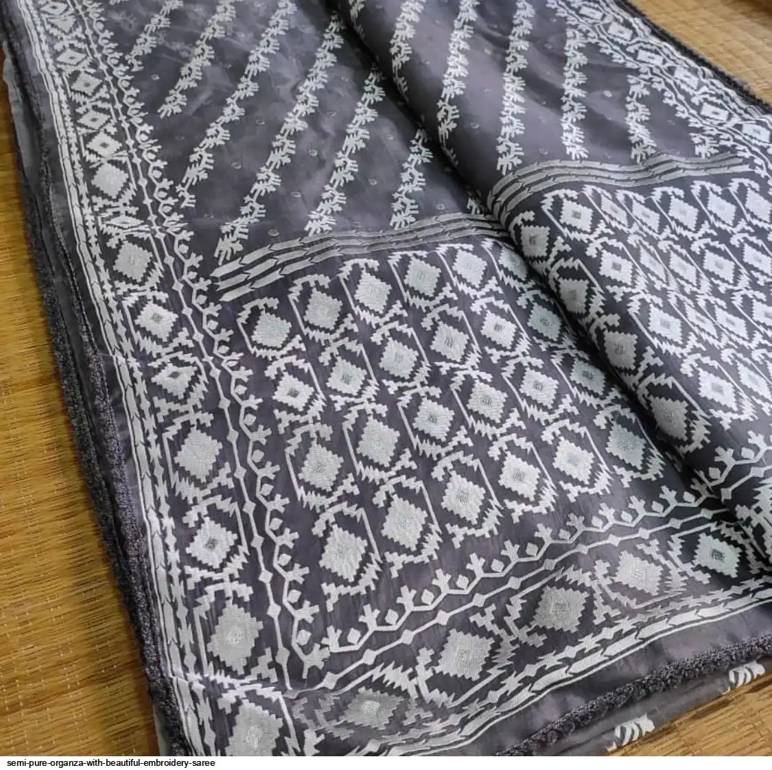 SEMI PURE ORGANZA WITH BEAUTIFUL EMBROIDERY SAREE