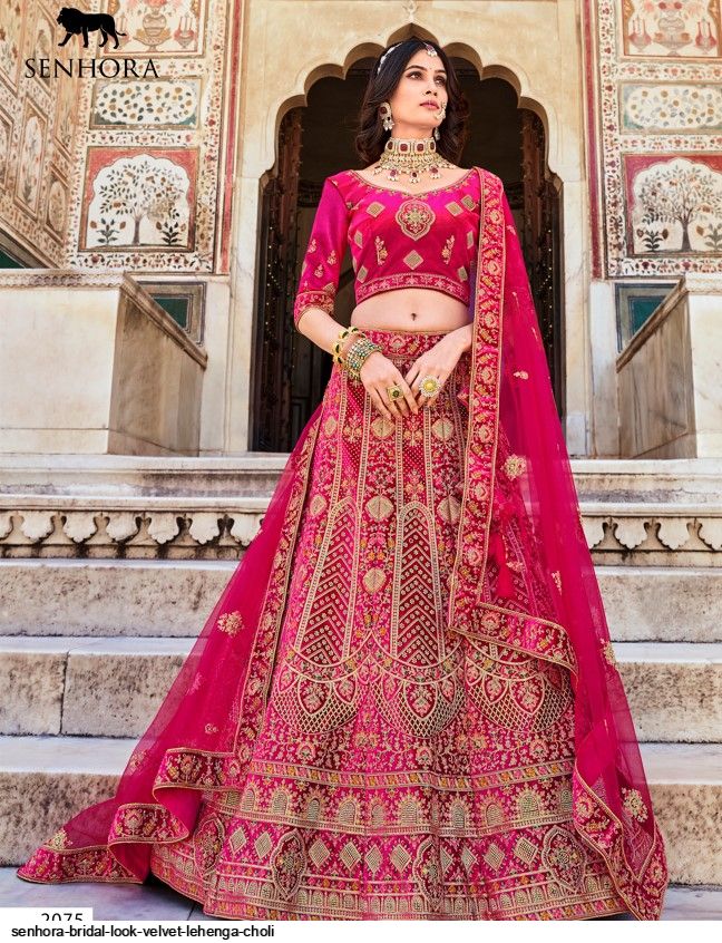 Imperial Pink Zari Banarasi Silk Bridal Wear Lehenga choli