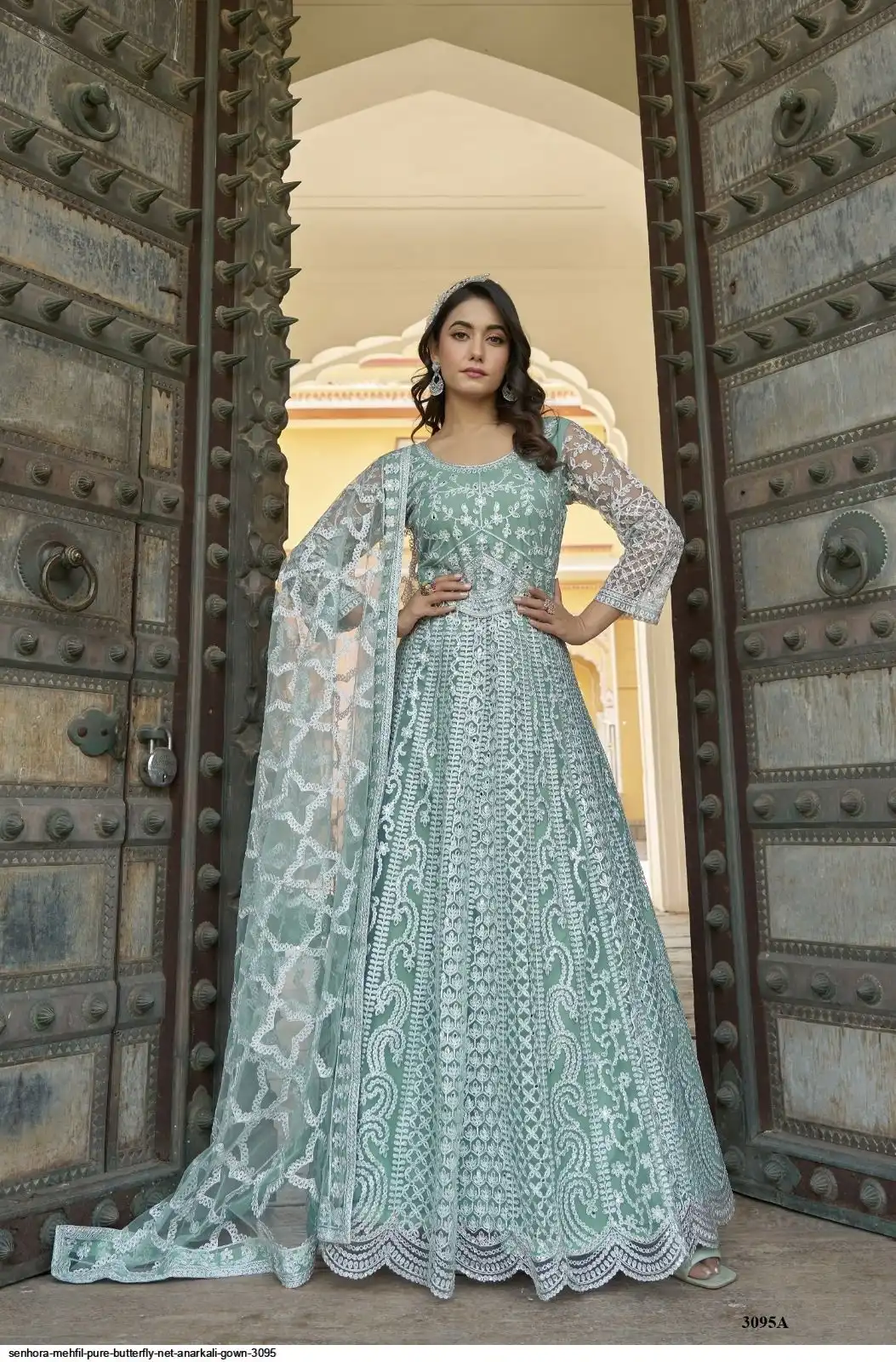 SENHORA MEHFIL PURE BUTTERFLY NET ANARKALI GOWN 3095 A