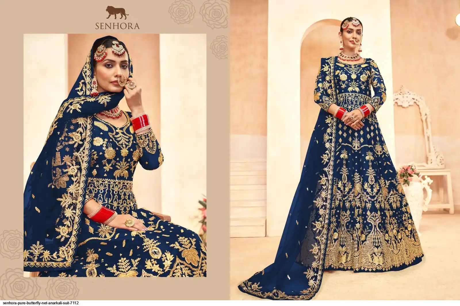 SENHORA PURE BUTTERFLY NET ANARKALI SUIT 7112 7112 C