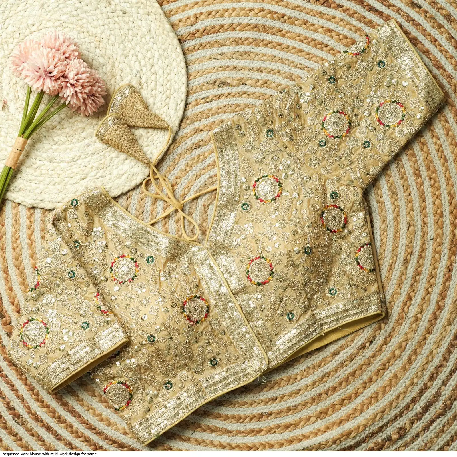SEQUENCE WORK BLOUSE WITH MULTI WORK DESIGN FOR SAREE B