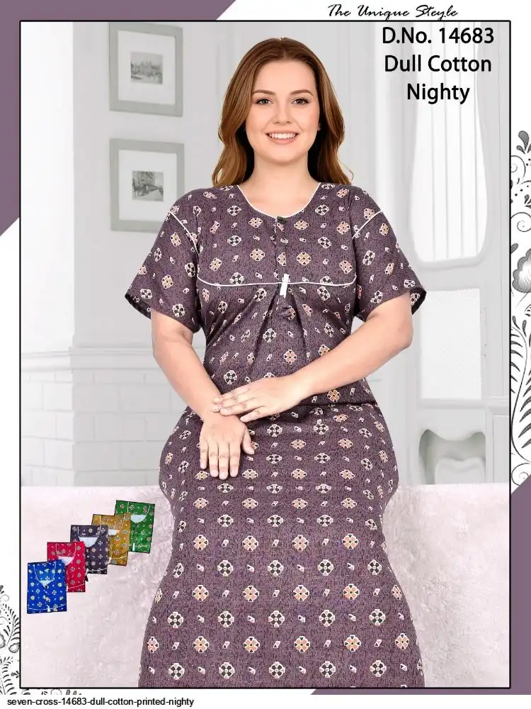 SEVEN CROSS 14683 DULL COTTON PRINTED NIGHTY