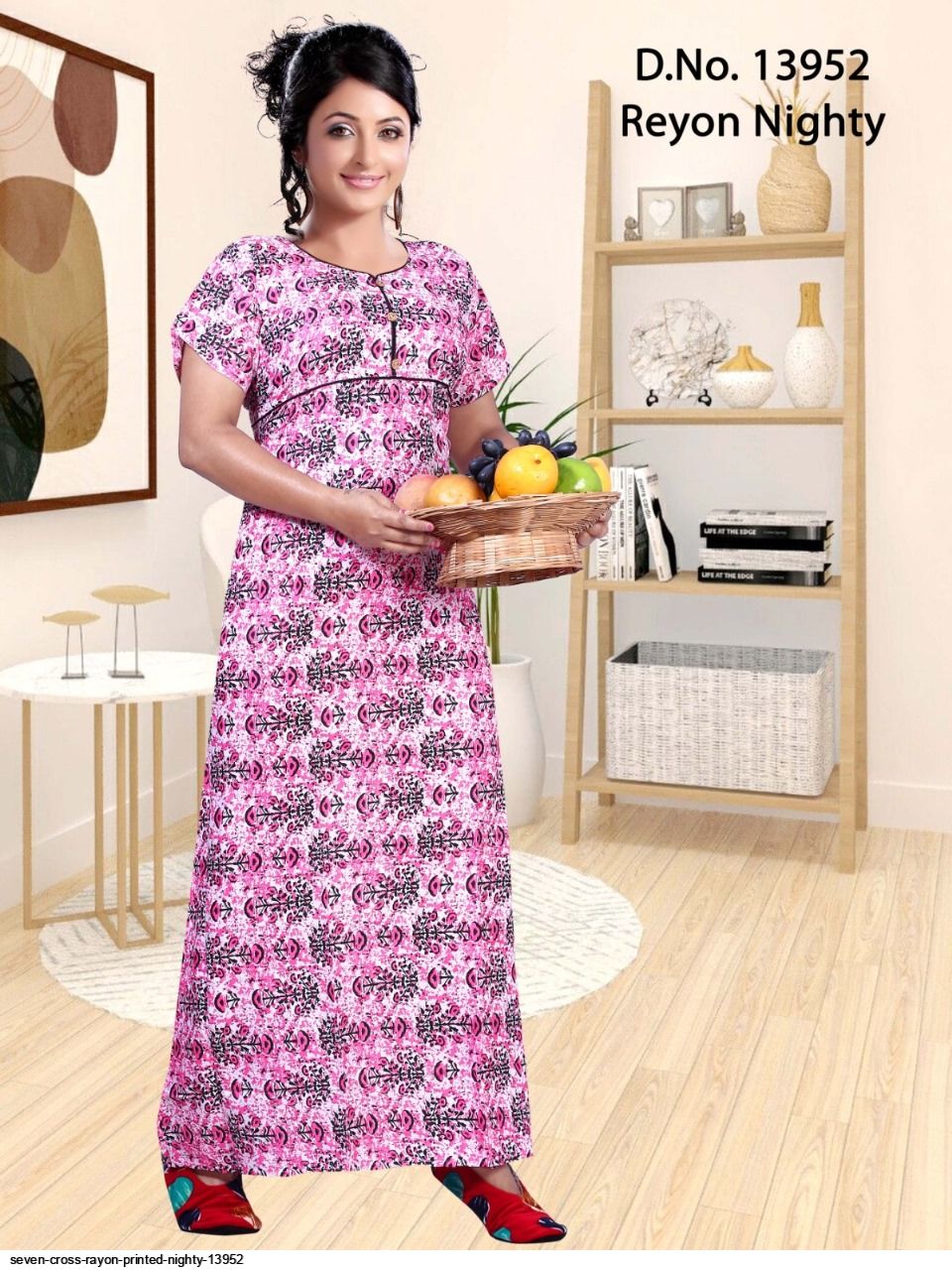 SEVEN CROSS RAYON PRINTED NIGHTY 13952