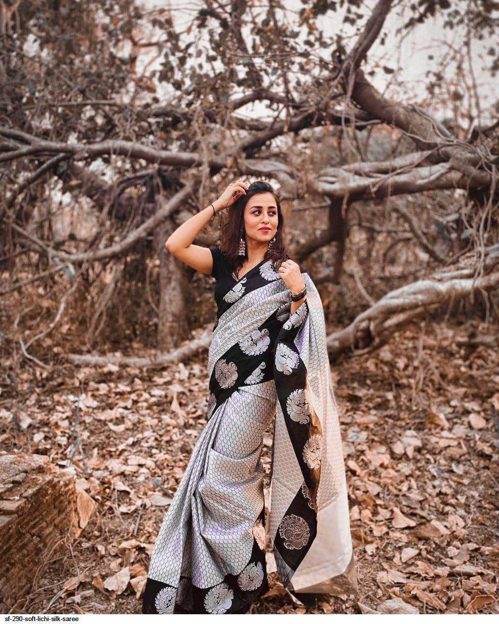 SF 290 SOFT LICHI SILK SAREE
