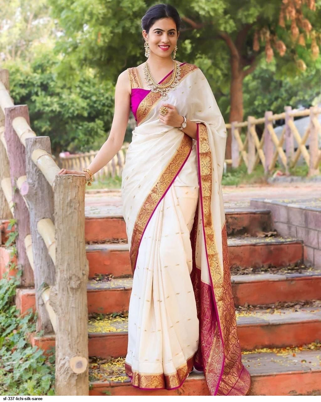 SF 337 LICHI SILK SAREE