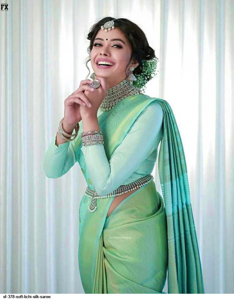SF 378 SOFT LICHI SILK SAREE