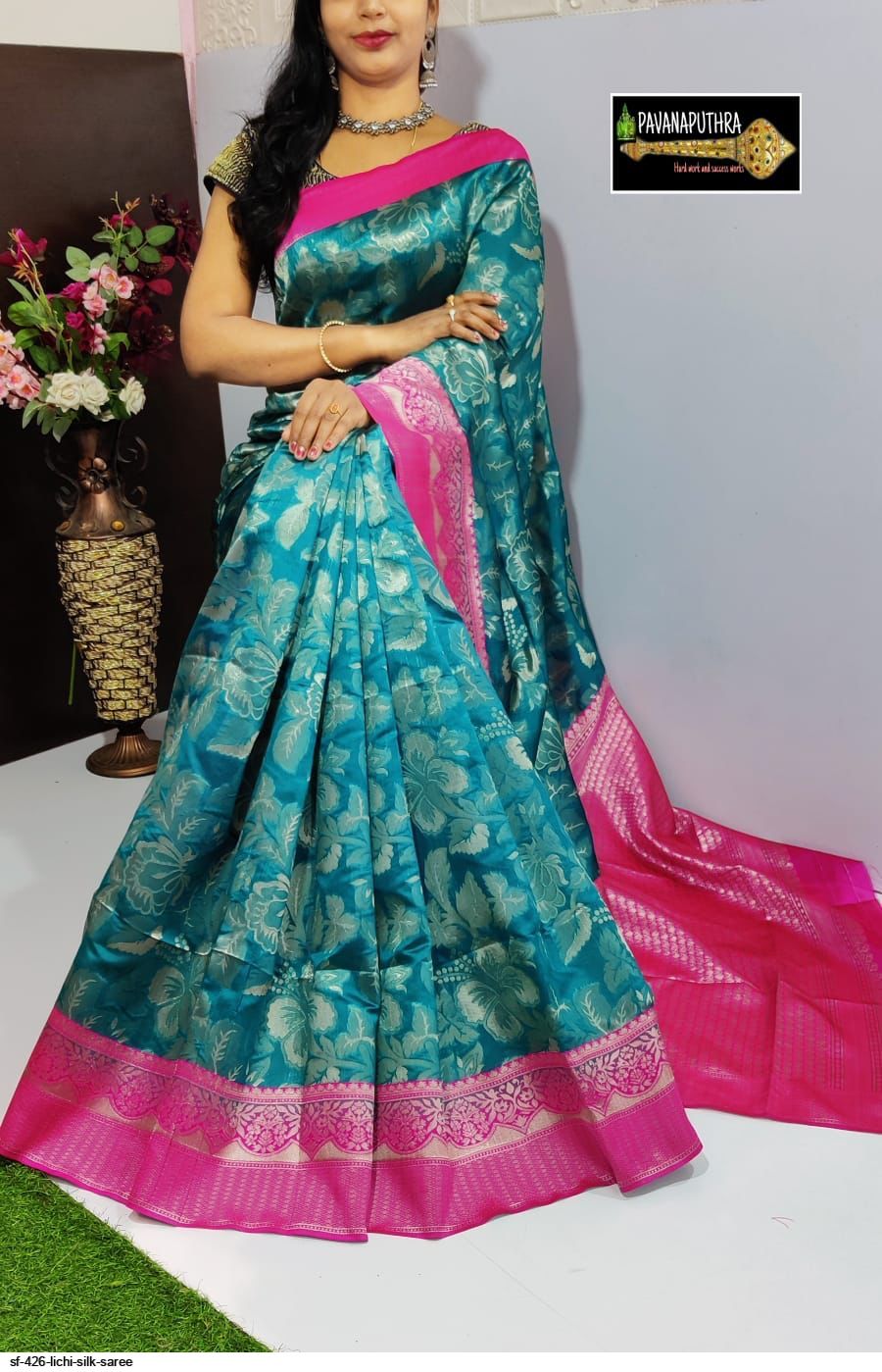 SF 426 LICHI SILK SAREE F