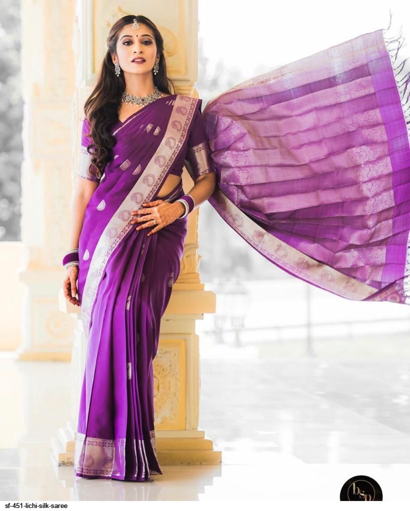 SF 451 LICHI SILK SAREE