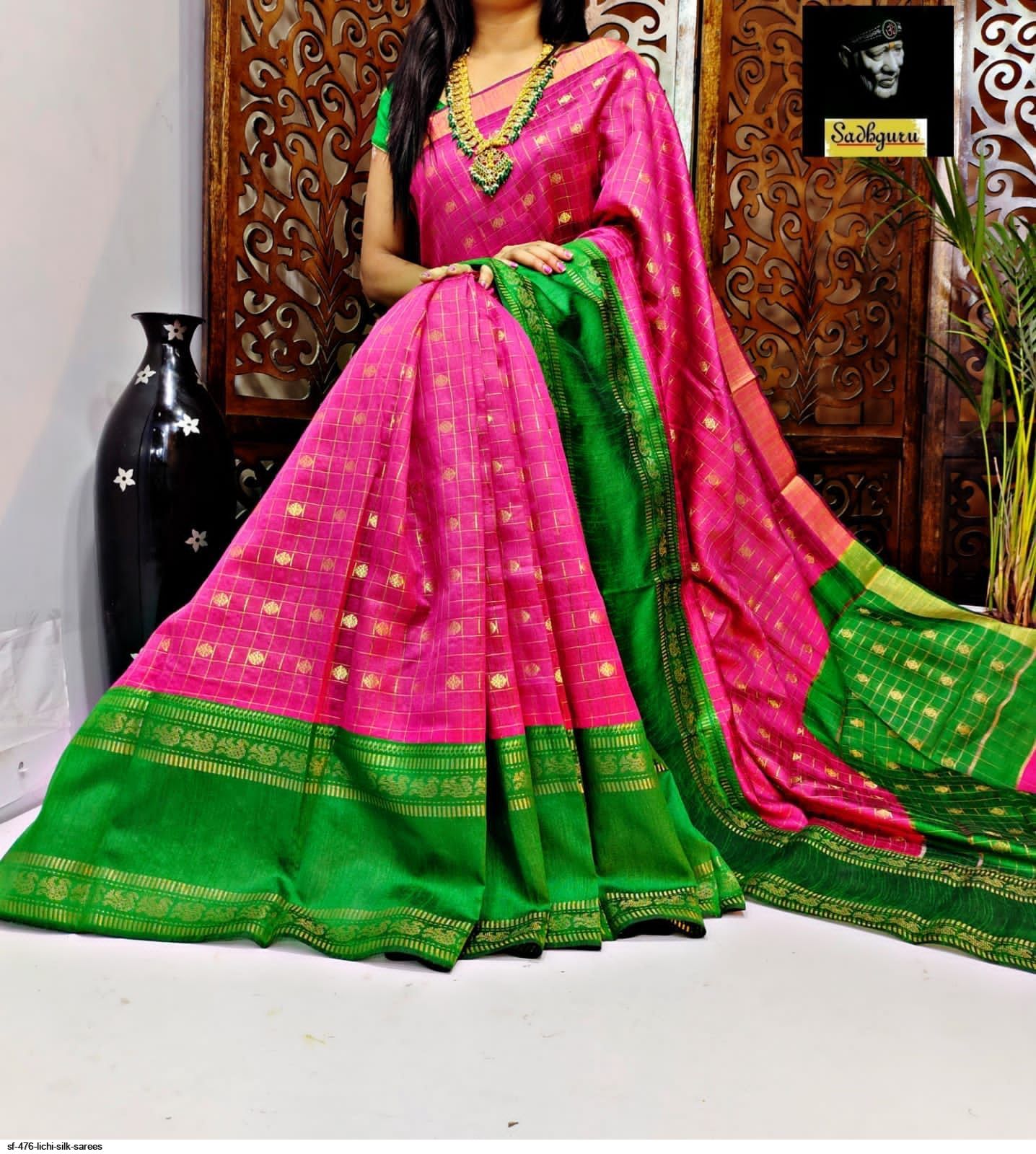 SF 476 LICHI SILK SAREES D
