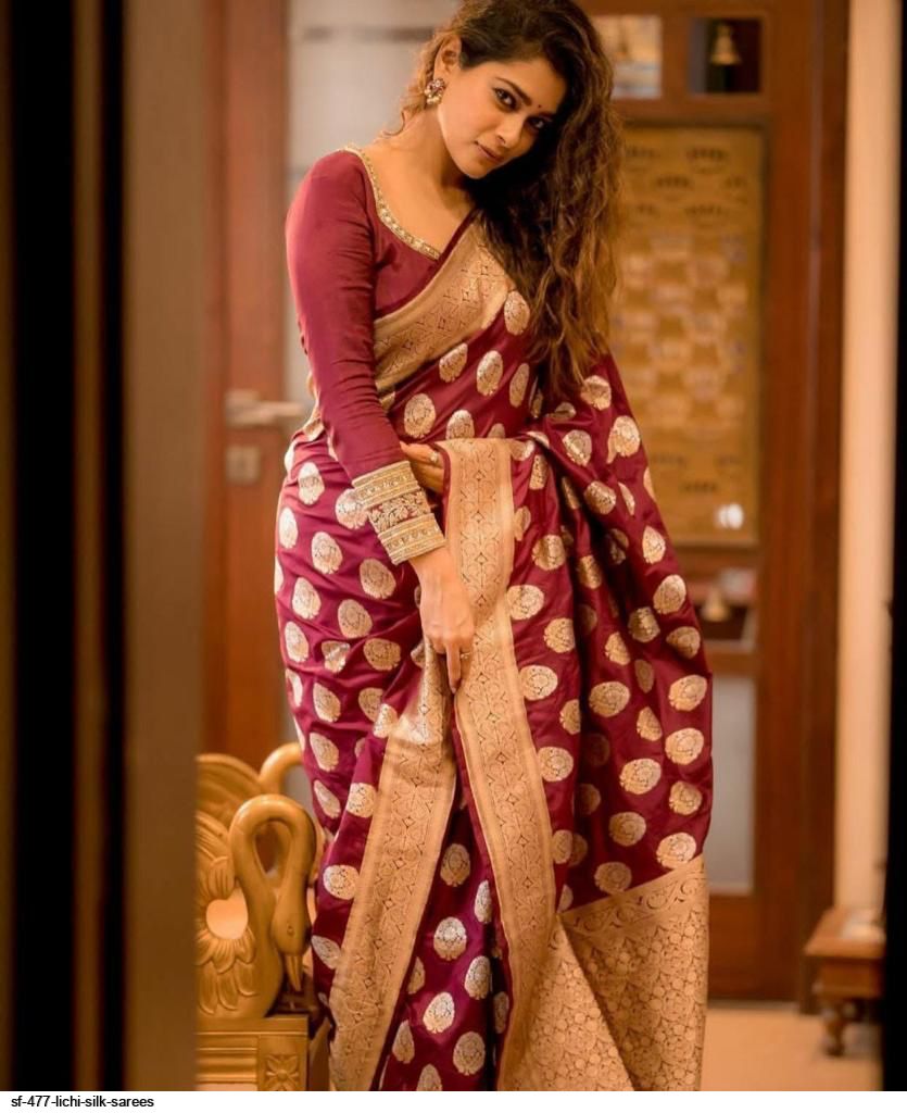SF 477 LICHI SILK SAREES