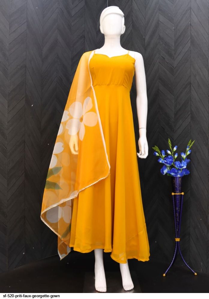SF 520 PRITI FAUX GEORGETTE GOWN B