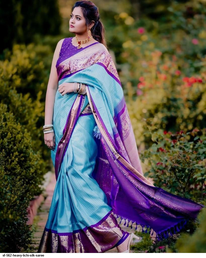 SF 562 HEAVY LICHI SILK SAREE