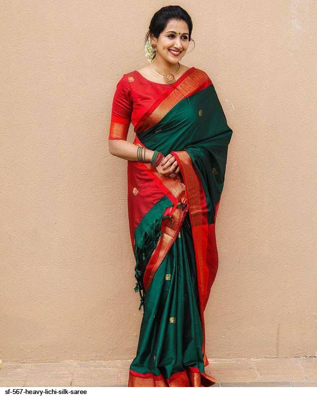 SF 567 HEAVY LICHI SILK SAREE