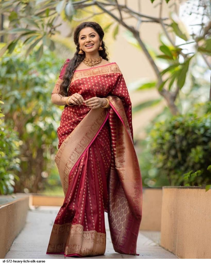 SF 572 HEAVY LICHI SILK SAREE