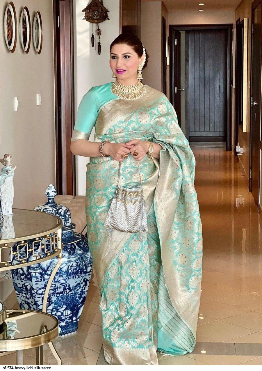 SF 574 HEAVY LICHI SILK SAREE