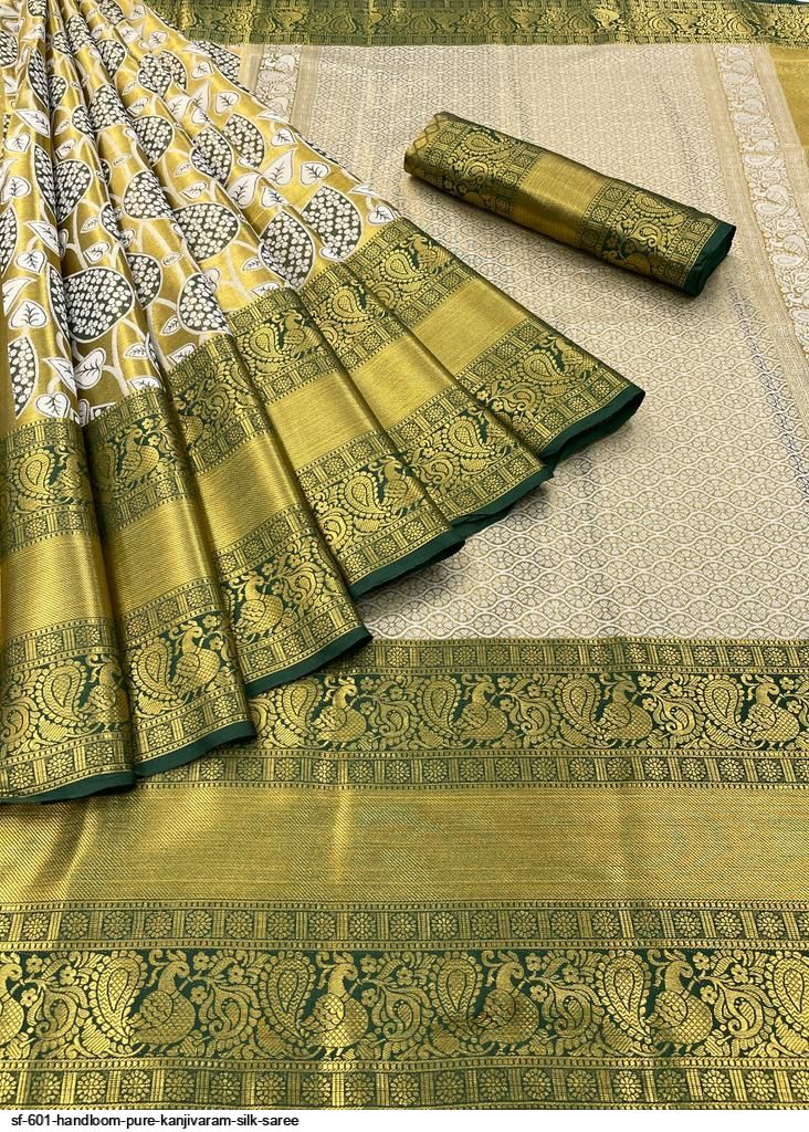 Vintage Blue 100% Pure Kanjivaram Silk Sarees Handwoven Peacock Zari Border  Sari | eBay