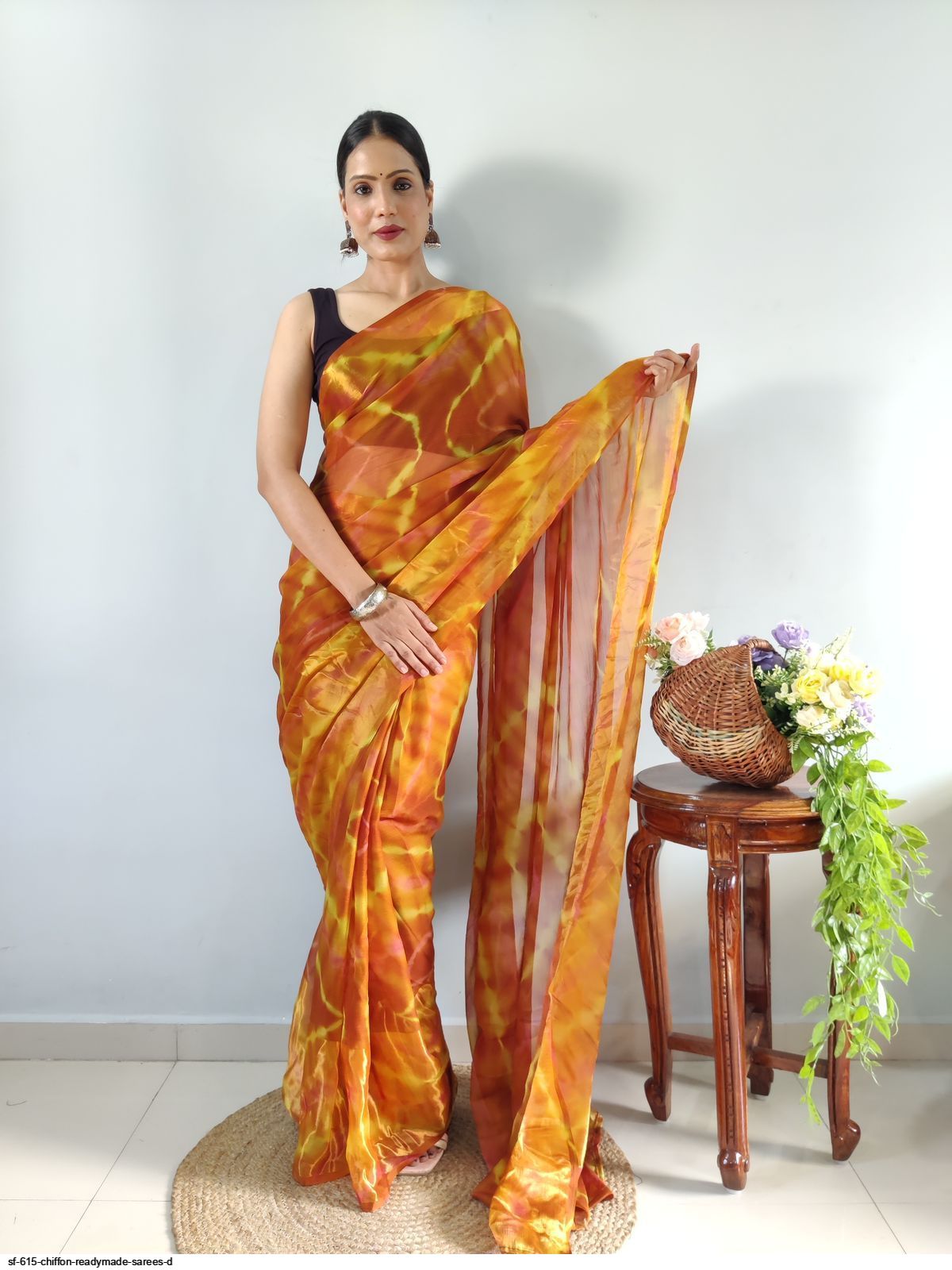 SF 615 CHIFFON READYMADE SAREES D