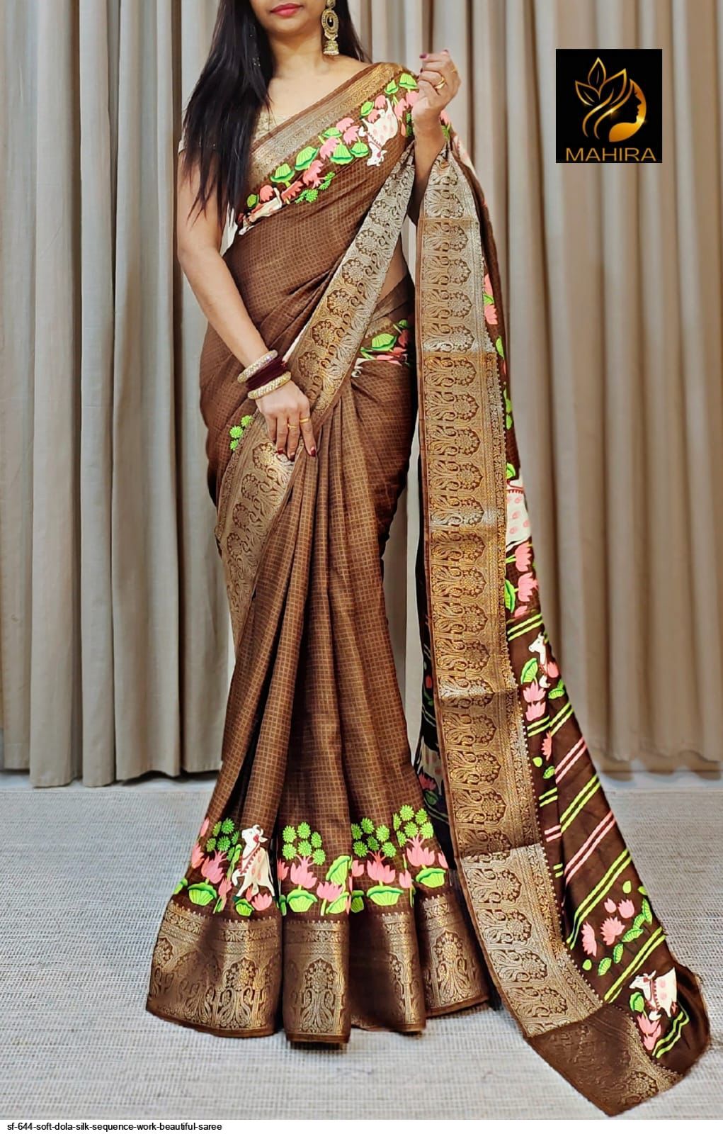 SF 644 SOFT DOLA SILK SEQUENCE WORK BEAUTIFUL SAREE G