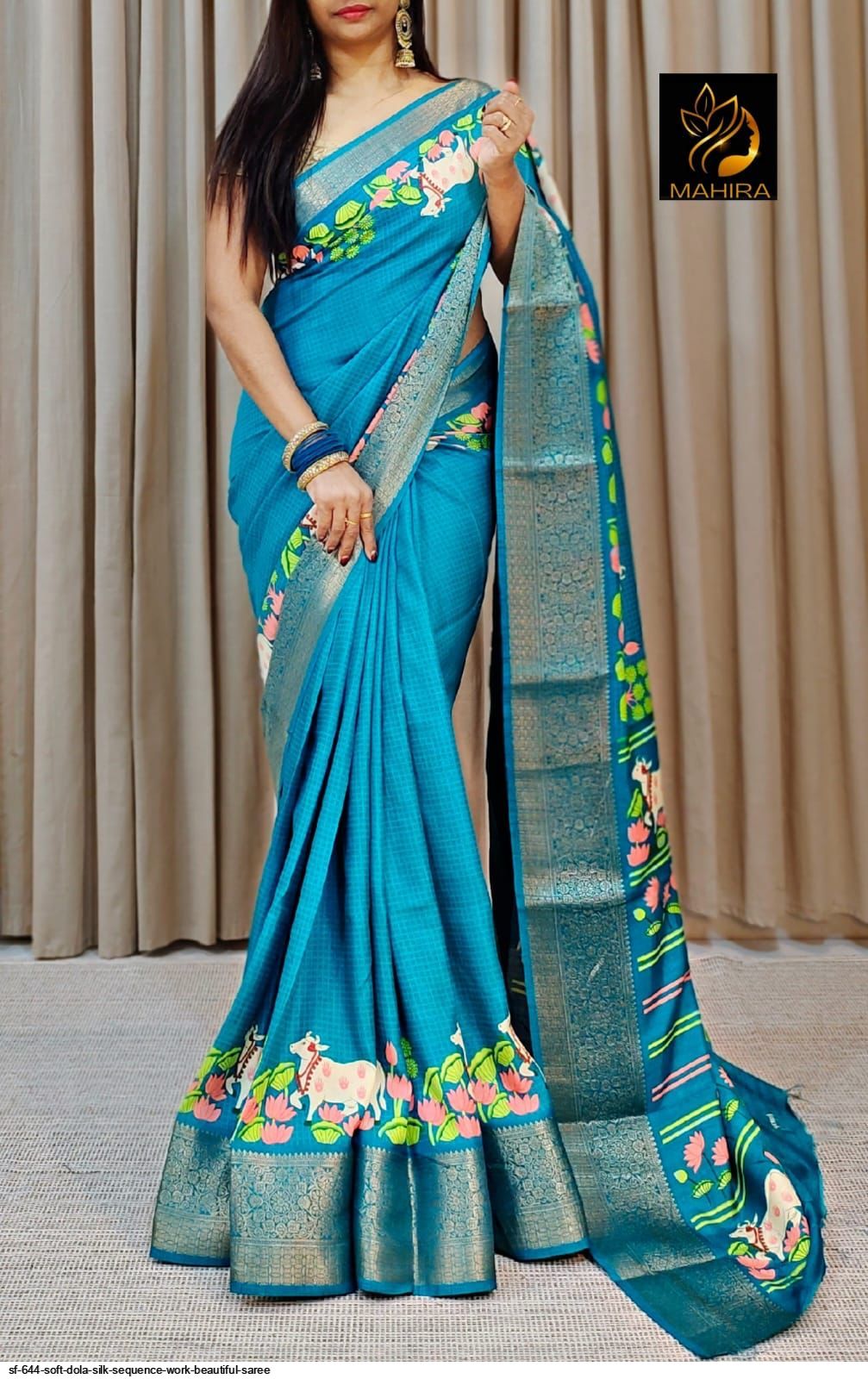 SF 644 SOFT DOLA SILK SEQUENCE WORK BEAUTIFUL SAREE B
