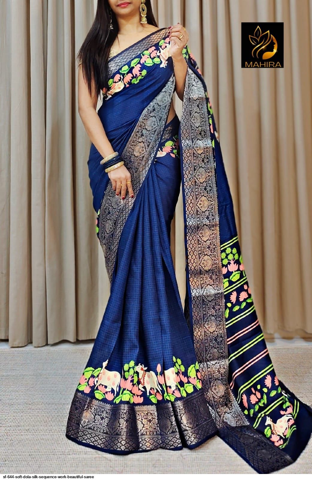 SF 644 SOFT DOLA SILK SEQUENCE WORK BEAUTIFUL SAREE I
