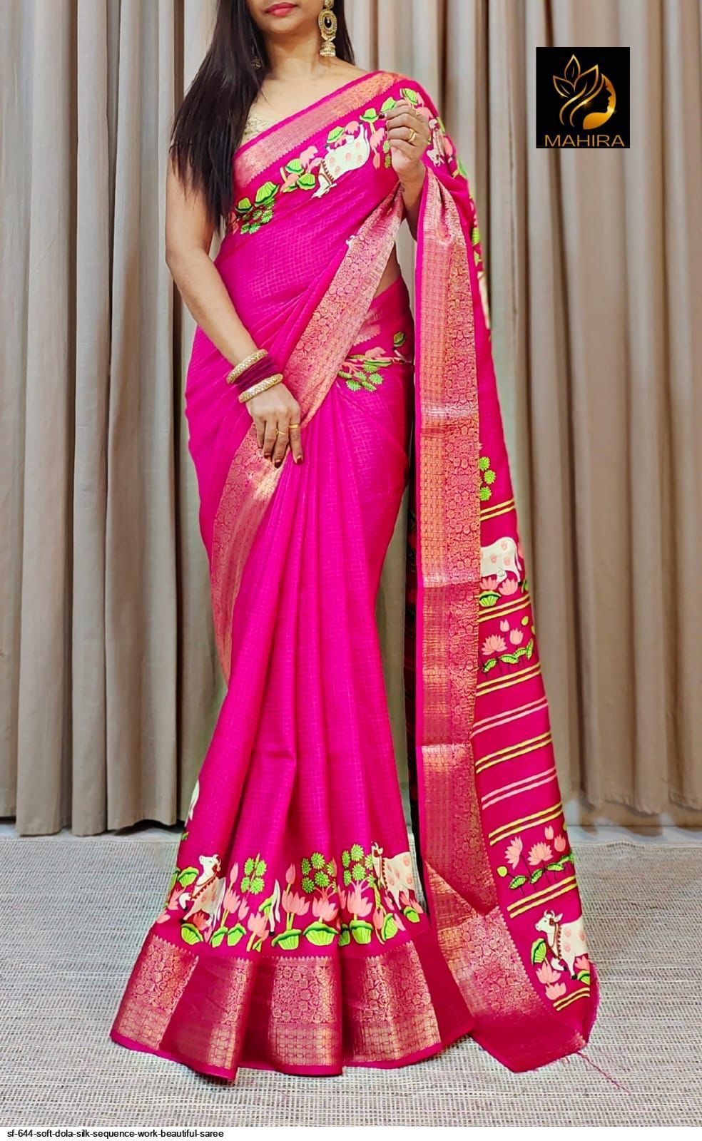 SF 644 SOFT DOLA SILK SEQUENCE WORK BEAUTIFUL SAREE C