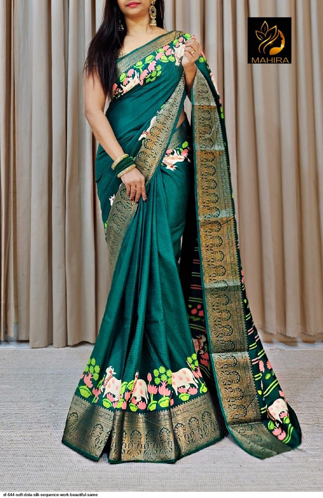 SF 644 SOFT DOLA SILK SEQUENCE WORK BEAUTIFUL SAREE D