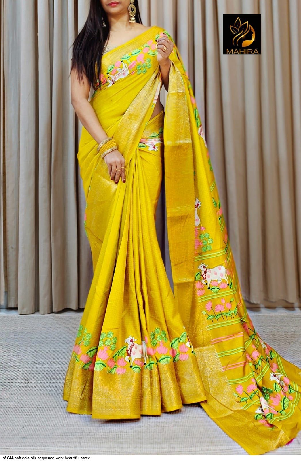 SF 644 SOFT DOLA SILK SEQUENCE WORK BEAUTIFUL SAREE
