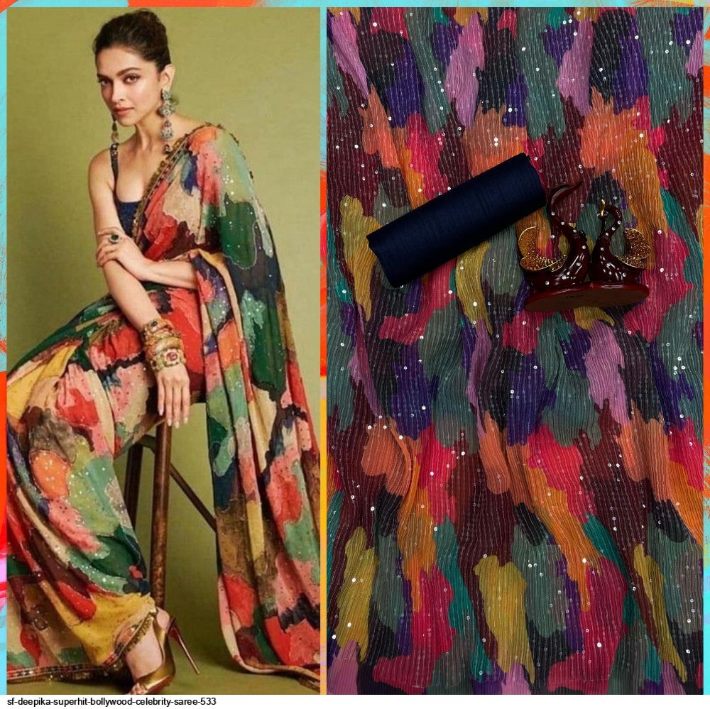 Georgette Digital Print Superhit Bollywood Celebrity Saree Collection For  Womens - Goodsdream