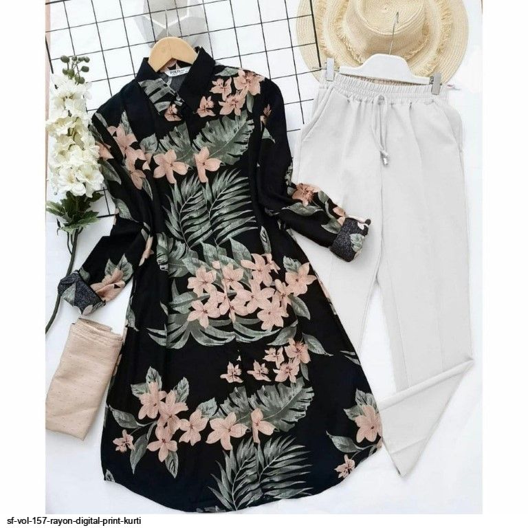SF VOL 157 RAYON DIGITAL PRINT KURTI B
