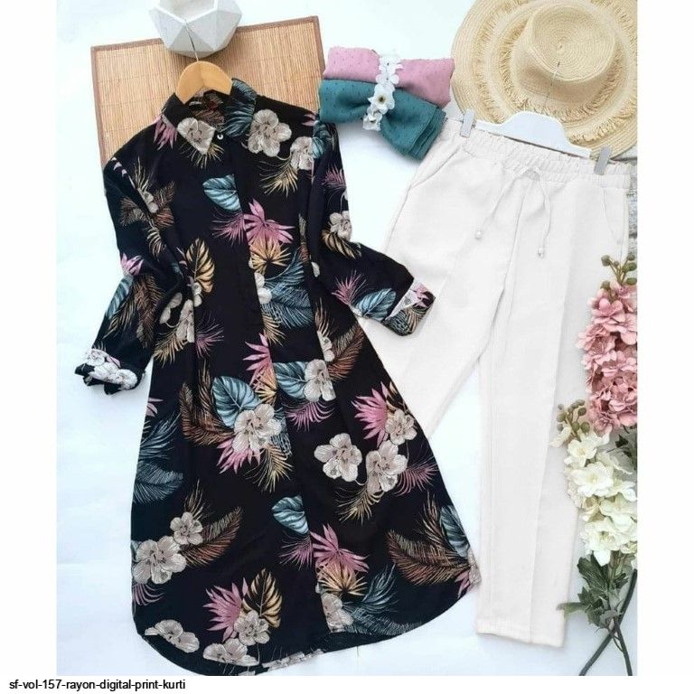 SF VOL 157 RAYON DIGITAL PRINT KURTI C