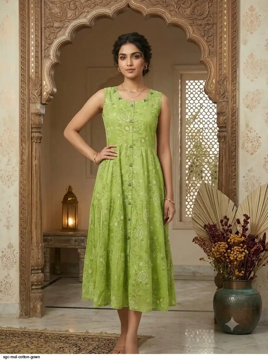 SGC MUL COTTON GOWN D