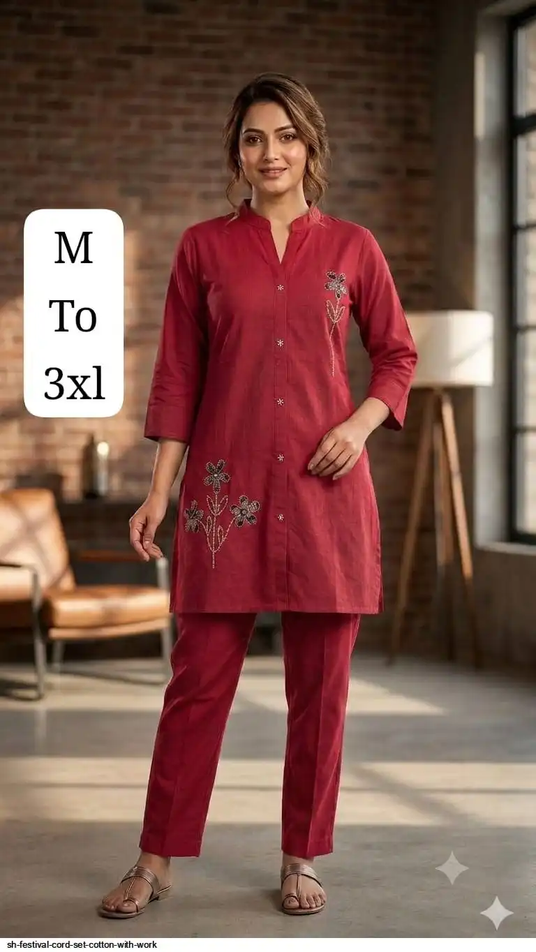 SH FESTIVAL CORD SET COTTON WITH WORK 21