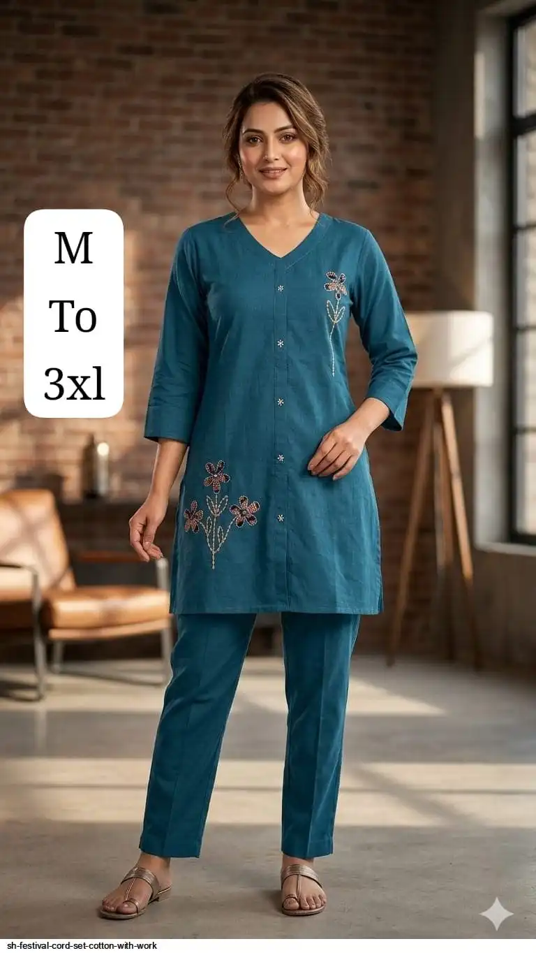 SH FESTIVAL CORD SET COTTON WITH WORK 23