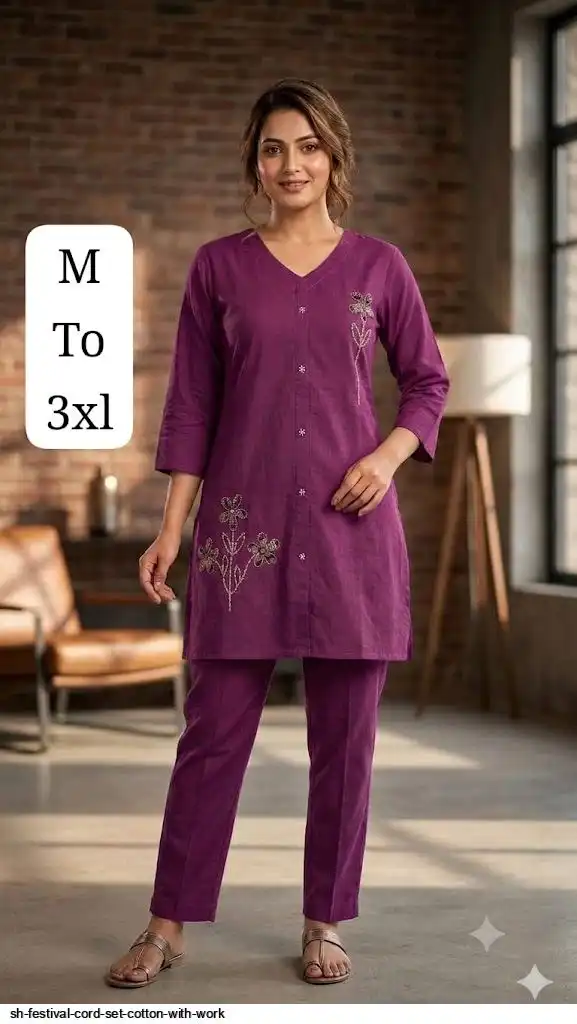 SH FESTIVAL CORD SET COTTON WITH WORK 22