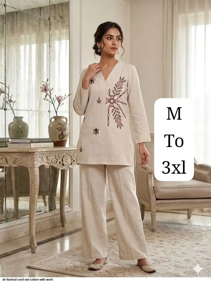 SH FESTIVAL CORD SET COTTON WITH WORK 28