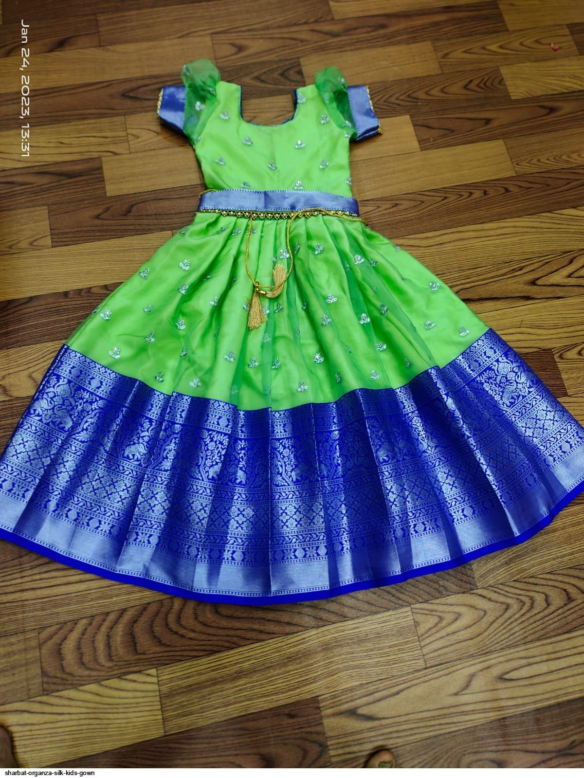 sharbat organza silk kids gown 1579