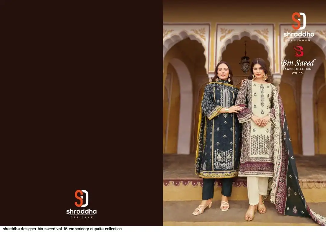 SHARDDHA DESIGNER BIN SAEED VOL-16 Embroidery Dupatta Set