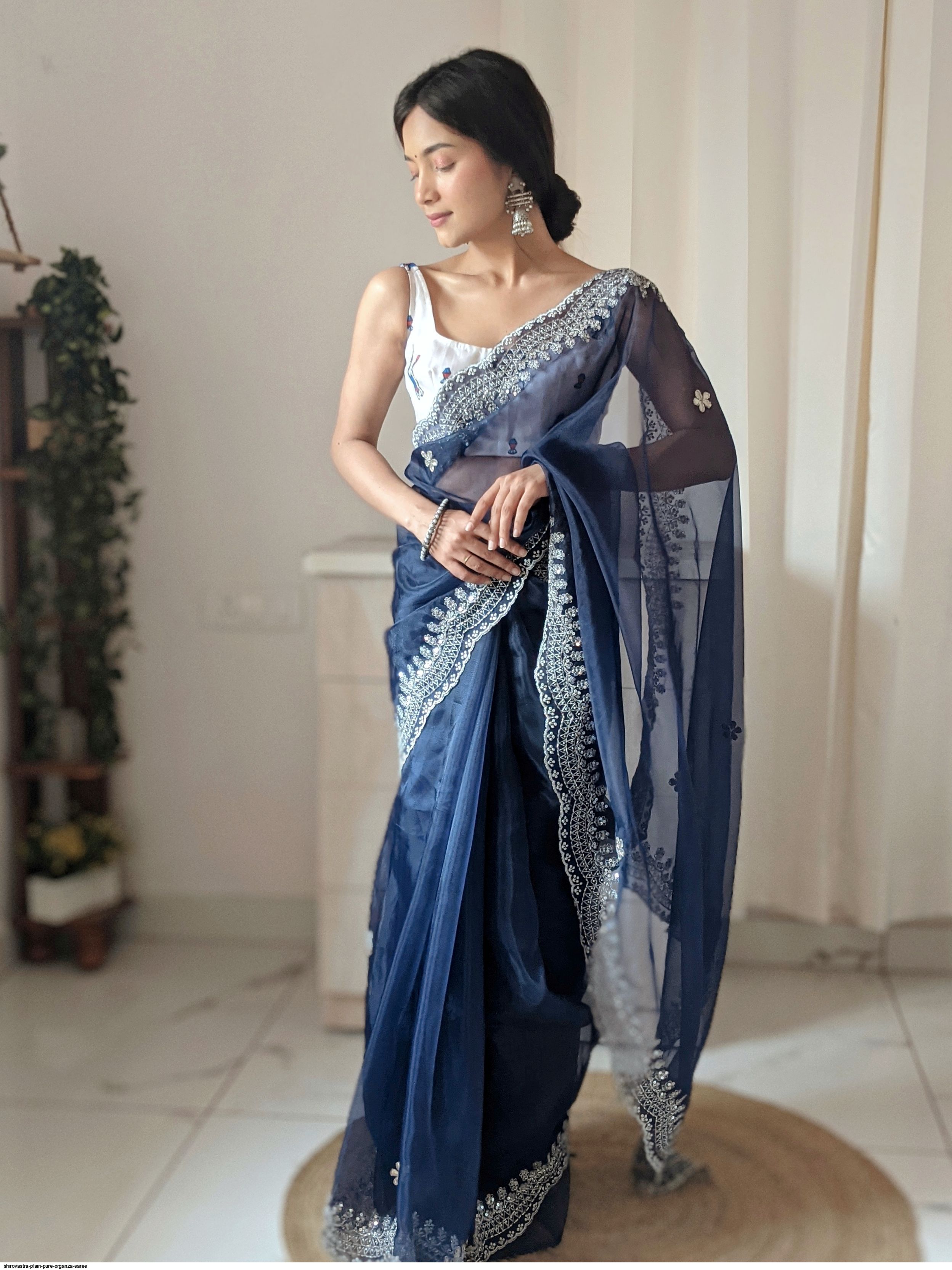 Chand Off-White Organza Saree Set – Zoon