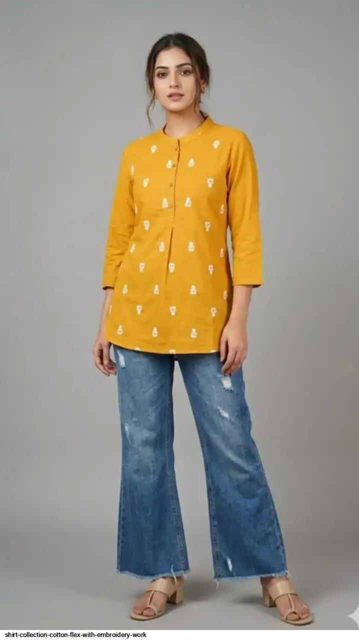 SHIRT COLLECTION COTTON FLEX WITH EMBROIDERY WORK B