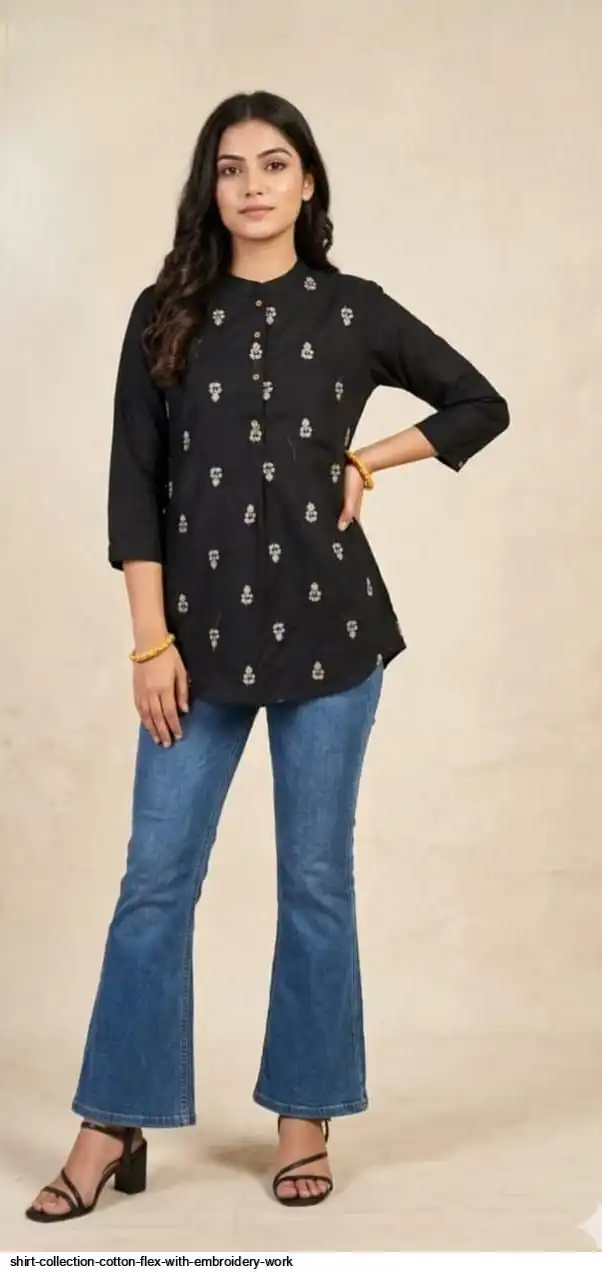 SHIRT COLLECTION COTTON FLEX WITH EMBROIDERY WORK D