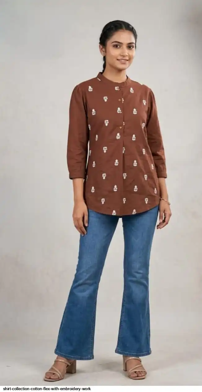 SHIRT COLLECTION COTTON FLEX WITH EMBROIDERY WORK C
