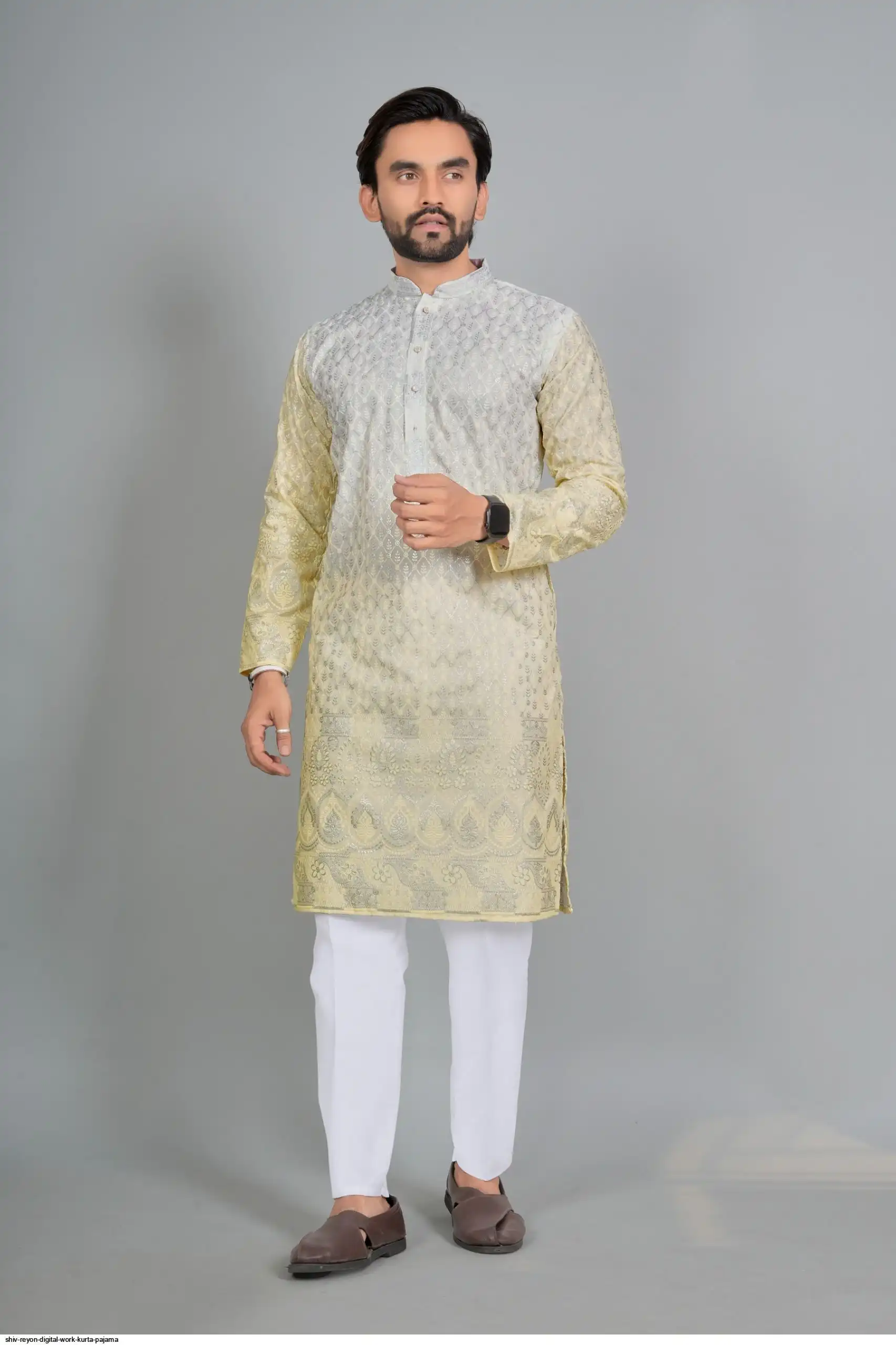 SHIV RAYON DIGITAL WORK KURTA PAJAMA C