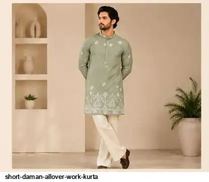 SHORT DAMAN ALLOVER WORK KURTA 5