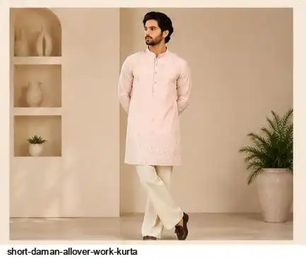 SHORT DAMAN ALLOVER WORK KURTA 4