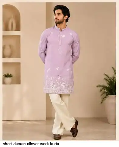 SHORT DAMAN ALLOVER WORK KURTA 3
